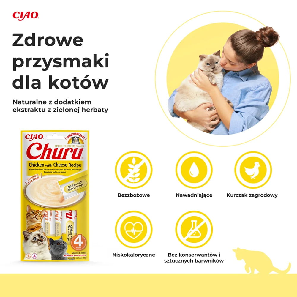Inaba Churu Przysmak dla Kota Kurczak z Serem 4x14g